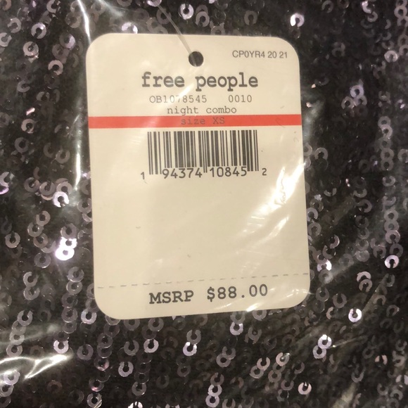 NWT Free People Gold Rush Mini Dress Black XS - Picture 13 of 13